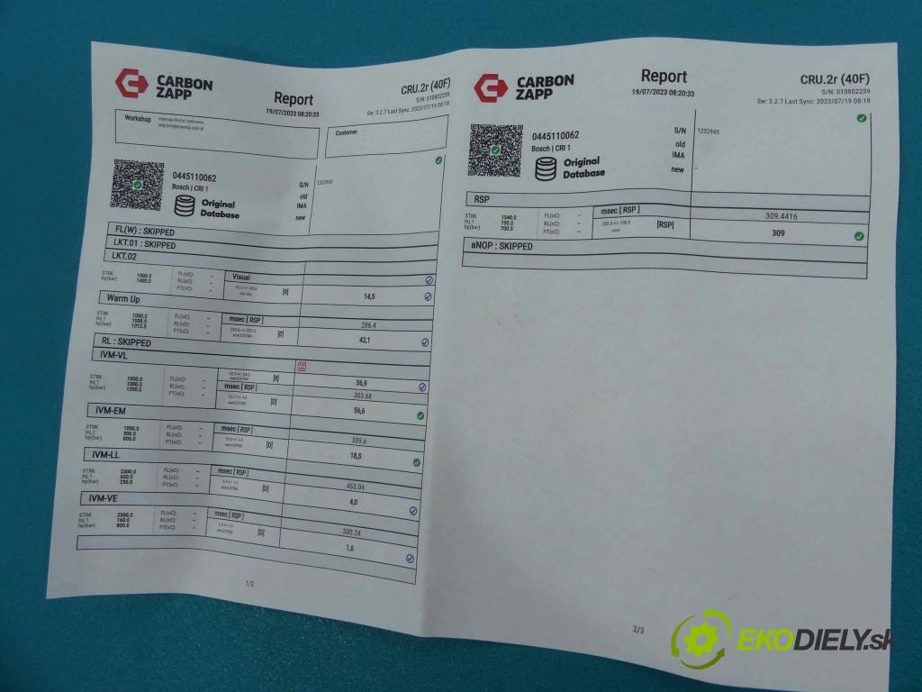 Citroen C5 I 2001-2008 2.0 hdi 107 HP manual 79 kW 1997 cm3 5- vstrek 0445110062 (Vstrekovače)