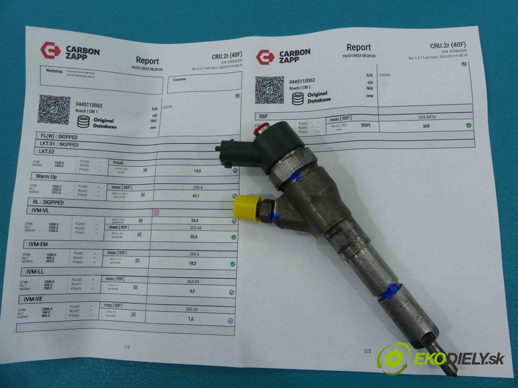 Citroen C5 I 2001-2008 2.0 hdi 107 HP manual 79 kW 1997 cm3 5- vstrek 0445110062 (Vstrekovače)