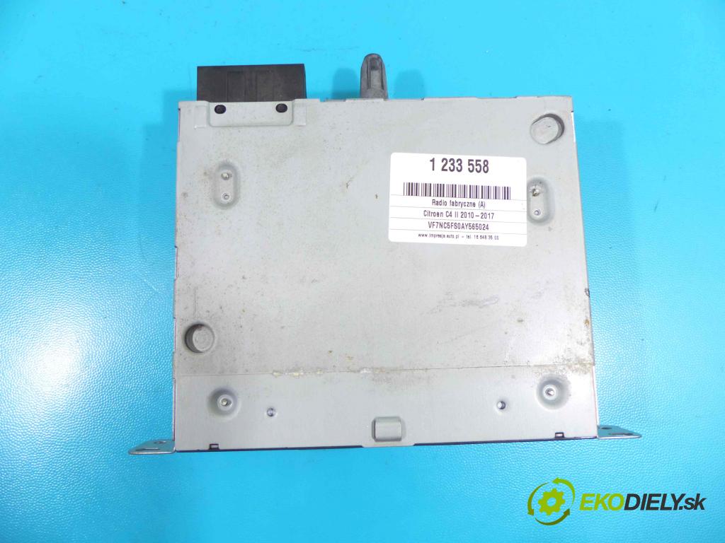 Citroen C4 II 2010-2017 1.6 16v VTI 120 HP manual 88 kW 1598 cm3 5- Radio továreň: 9666994780