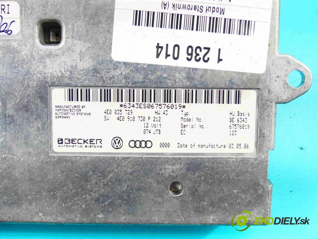 Audi A8 D3 2002-2009 4.2 B V8 334HP automatic 246 kW 4200 cm3 4- modul riadiaca jednotka 4E0035729 (Ostatné)