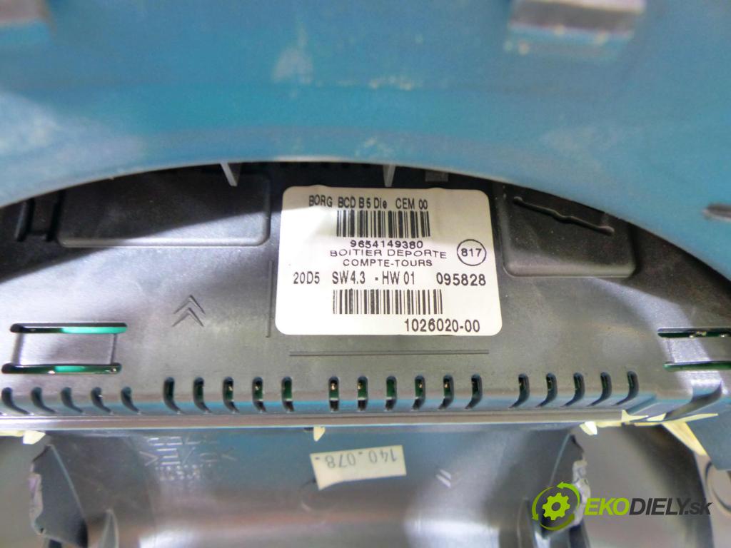 Citroen C4 I 2004-2011 1.6 hdi 109 HP manual 80 kW 1560 cm3 5- Zobrazit: 9654149380 (Prístrojové dosky, displeje)