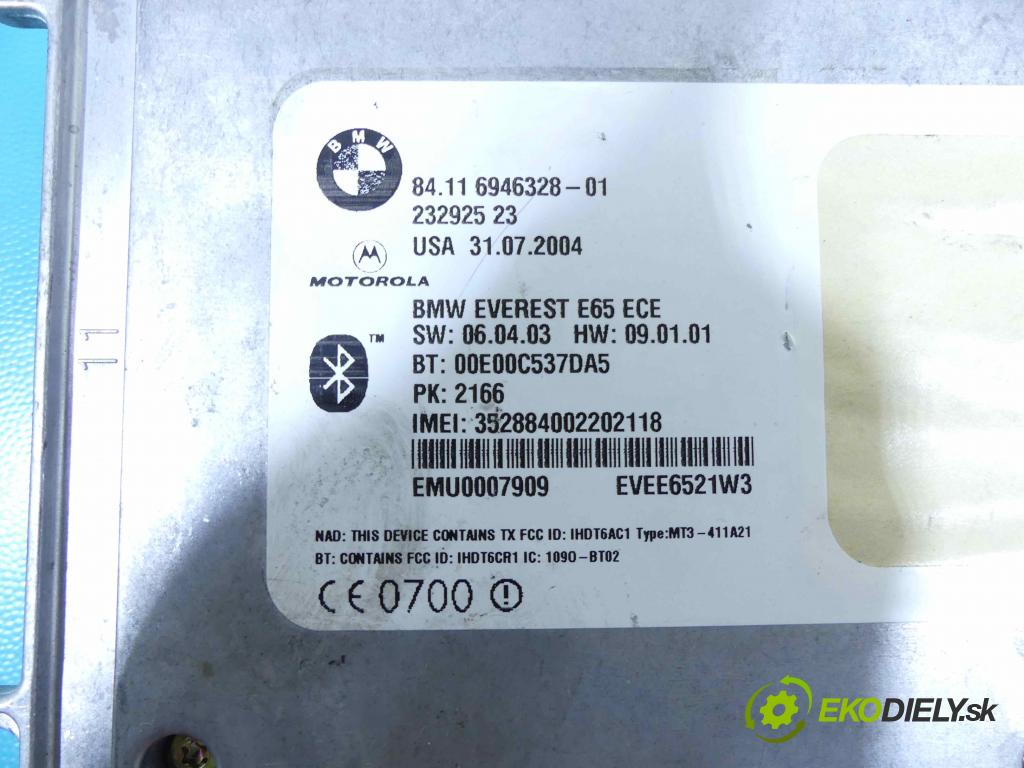 Bmw 7 E65 2001-2008 3.0d 218 HP automatic 160 kW 2993 cm3 4- modul riadiaca jednotka 6946328 (Ostatné)