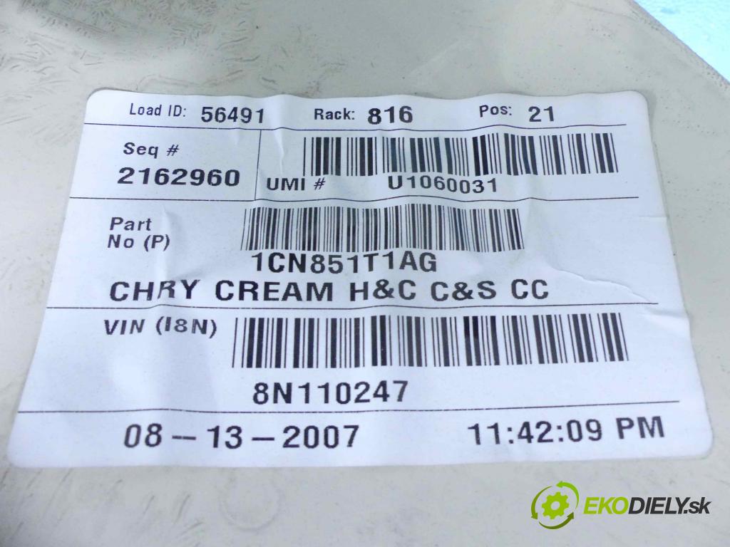 Chrysler Sebring III 2006-2010 2.0 CRD 140 HP manual 103 kW 1968 cm3 4- operadlo 1000934-003-XT1 (Lakťové opierky)