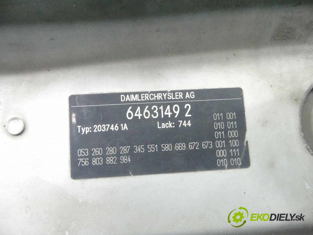 Mercedes C W203 2000-2007 1.8 kompressor 143 HP manual 105 kW 1796 cm3 3- kapota predná