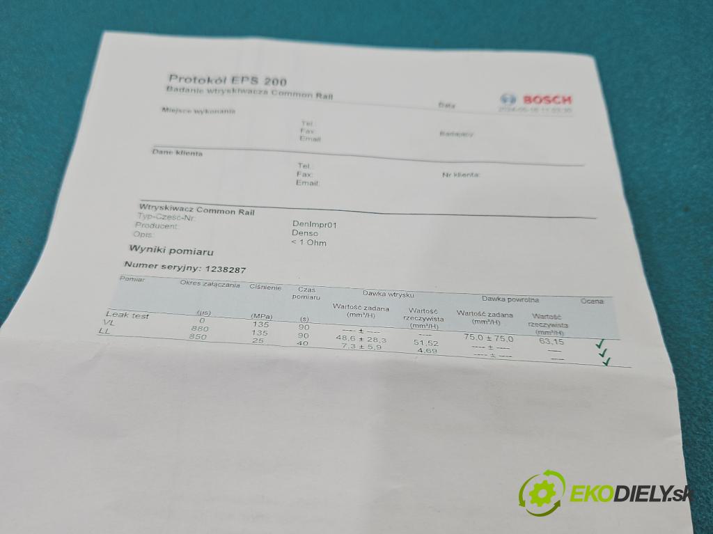 Opel Meriva A 2002-2010 1.7 cdti 101 hp manual 74 kW 1686 cm3 5- vstřikovač 897313-8612 (Vstřikovač paliva)