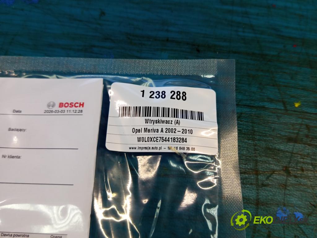 Opel Meriva A 2002-2010 1.7 cdti 101 hp manual 74 kW 1686 cm3 5- vstřikovač 897313-8612 (Vstřikovač paliva)