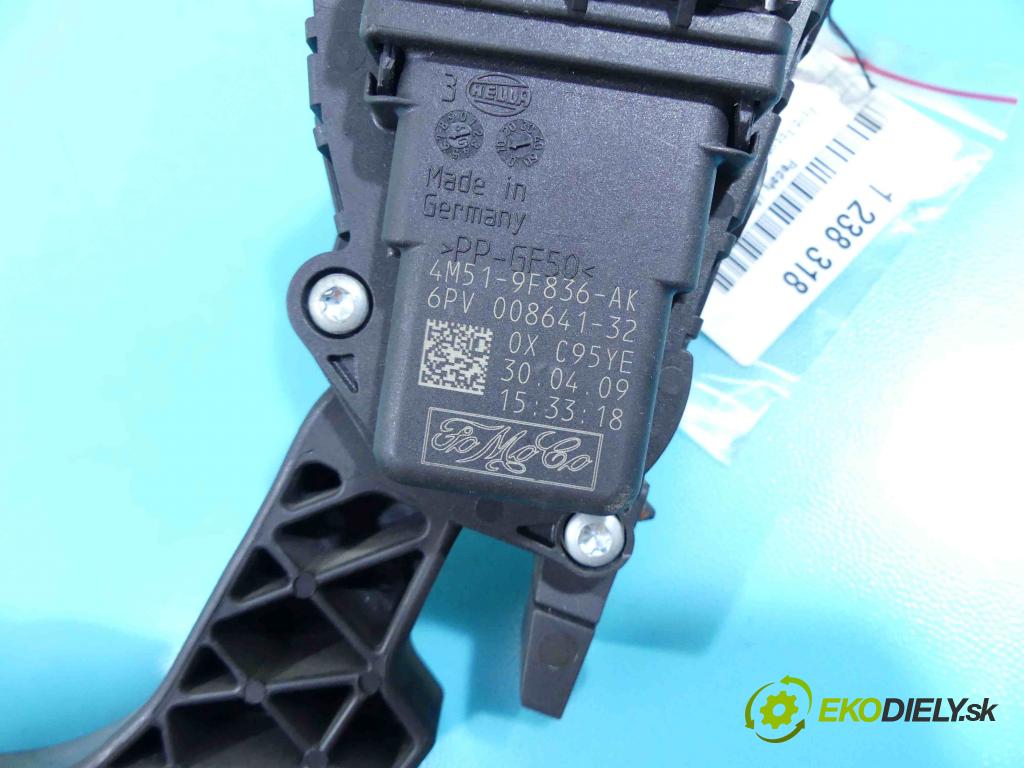 Ford Focus Mk2 2004-2011 1.6 tdci 90 HP manual 66 kW 1560 cm3 5- pedále 4M51-9F836-AK (Pedále)