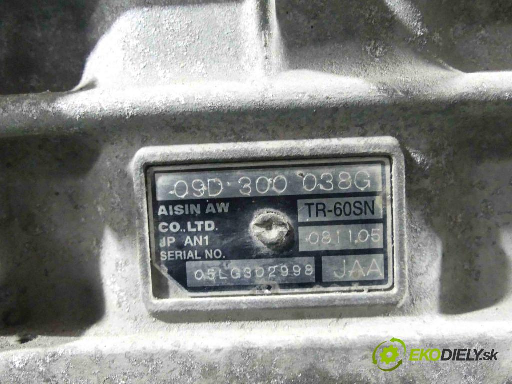 Porsche Cayenne I 2002-2010 4.5 V8 340KM: automatic 250 kW 4511 cm3 5- prevodovka stupeň,rýchlosť automat 09D300038G