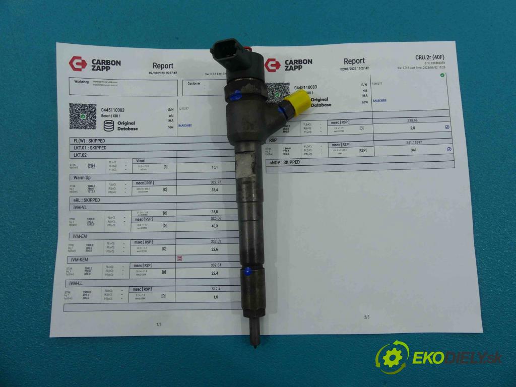 Fiat Panda II 2003-2012 1,3.0 jtd 69KM manual 51 kW 1248 cm3 5- vstrek 0445110083 (Vstrekovače)