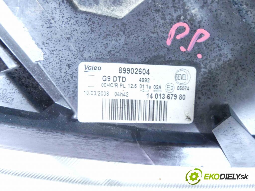 Peugeot Expert II 2006-2016 2.0 hdi 120 HP manual 88 kW 1997 cm3 5- Reflektor: pravý 89902604 (Pravé)