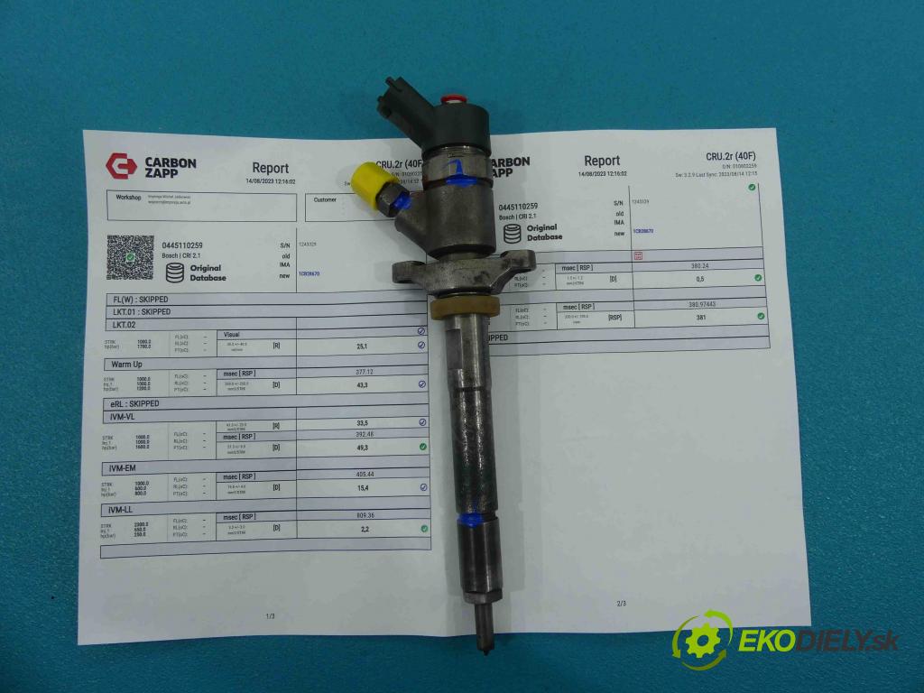 Ford Focus Mk2 2004-2011 1.6 tdci 109 HP manual 80 kW 1560 cm3 5- vstrek 0445110259 (Vstrekovače)