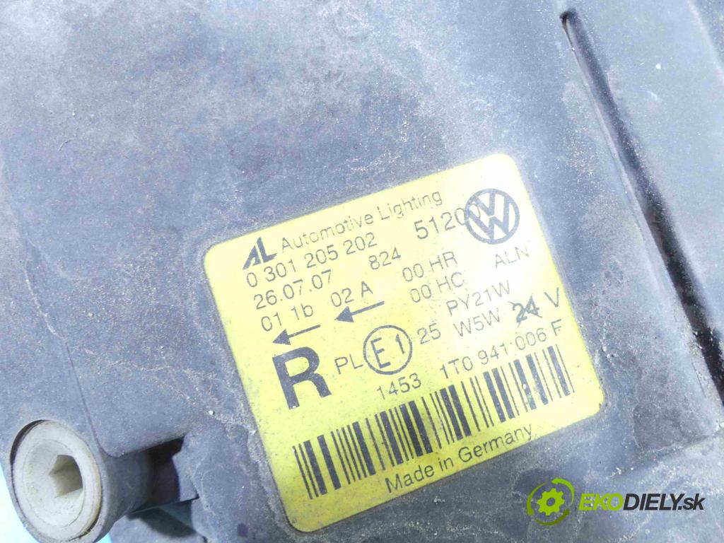 Vw Touran I 2003-2015 2.0 tdi 140 HP manual 103 kW 1968 cm3 5- Reflektor: pravý 0301205202 (Pravé)