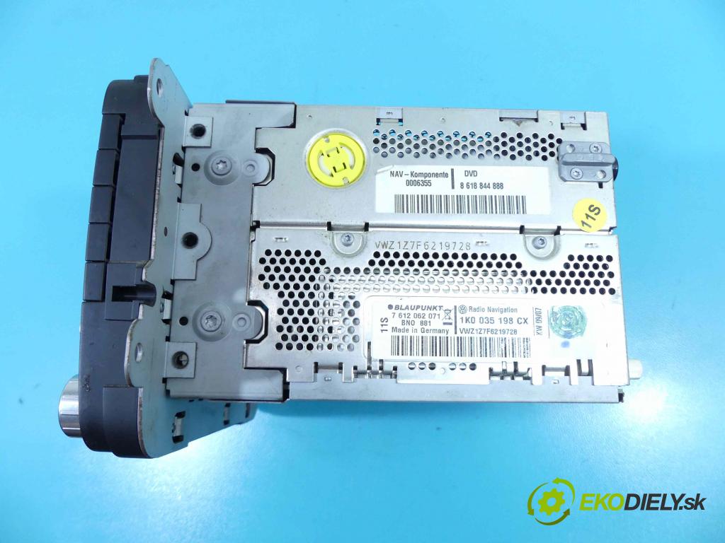 Vw Touran I 2003-2015 2.0 tdi 140 HP manual 103 kW 1968 cm3 5- Radio továreň: 1K0035198CX