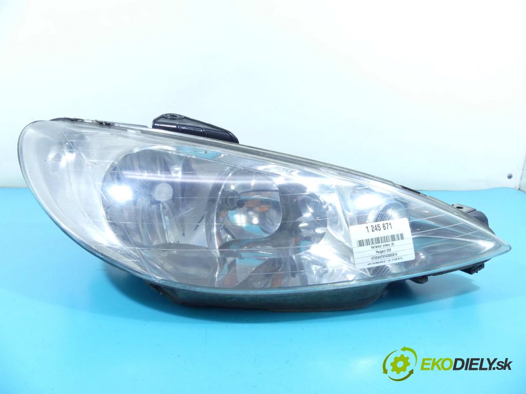 Peugeot 206 1.1 60 HP manual 44 kW 1124 cm3 5- Reflektor: pravý 89000520 (Pravé)