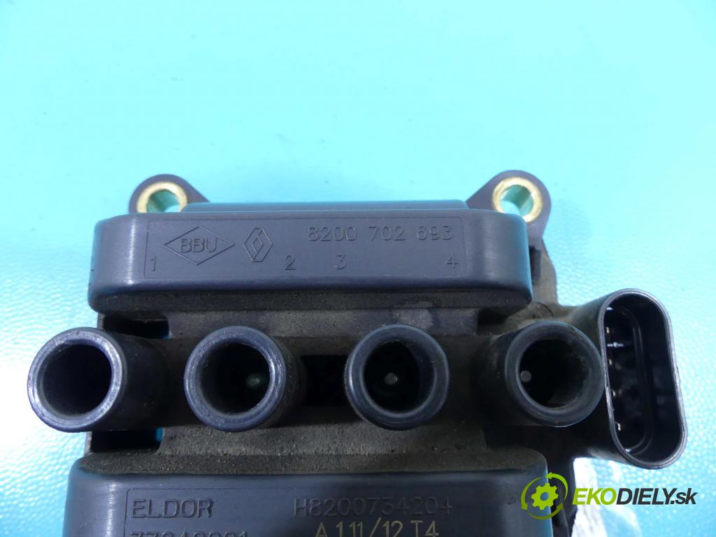 Renault Thalia II 2008-2013 1,2.0 16v 75 HP manual 55 kW 1149 cm3 4- cievka zapaľovacia H8200734204 (Zapaľovacie cievky, moduly)