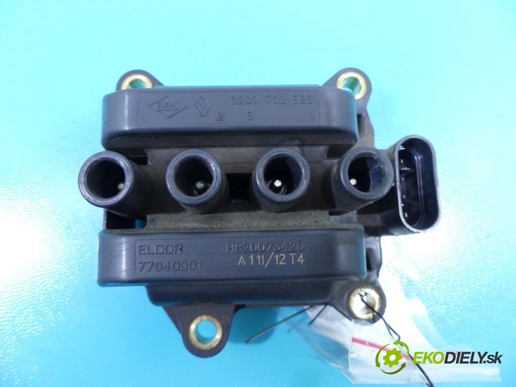 Renault Thalia II 2008-2013 1,2.0 16v 75 HP manual 55 kW 1149 cm3 4- cievka zapaľovacia H8200734204 (Zapaľovacie cievky, moduly)