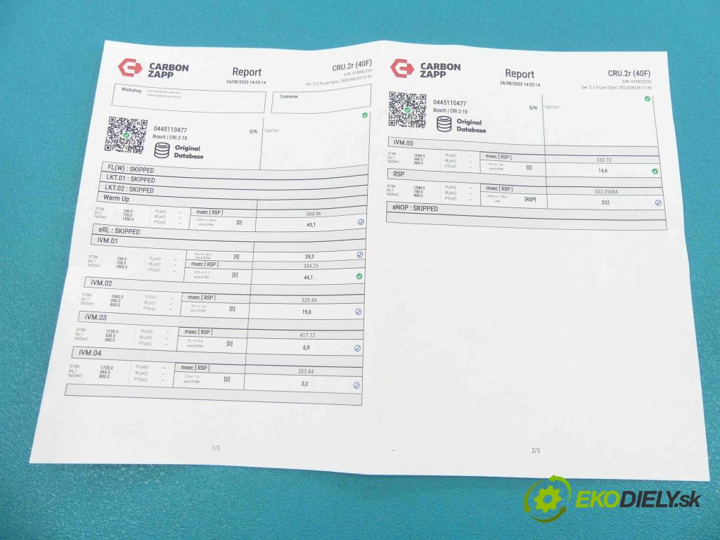 Skoda Octavia III 2013- 1.6 tdi 105 HP manual 77 kW 1598 cm3 5- vstrek 0445110477 (Vstrekovače)