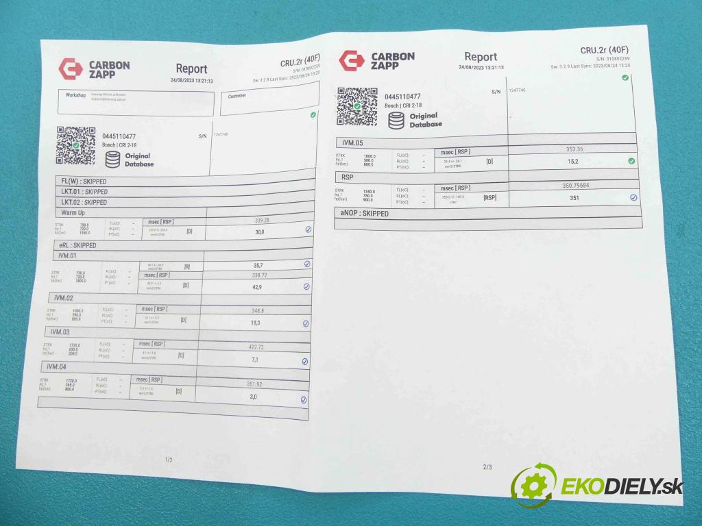 Skoda Octavia III 2013- 1.6 tdi 105 HP manual 77 kW 1598 cm3 5- vstrek 0445110477 (Vstrekovače)