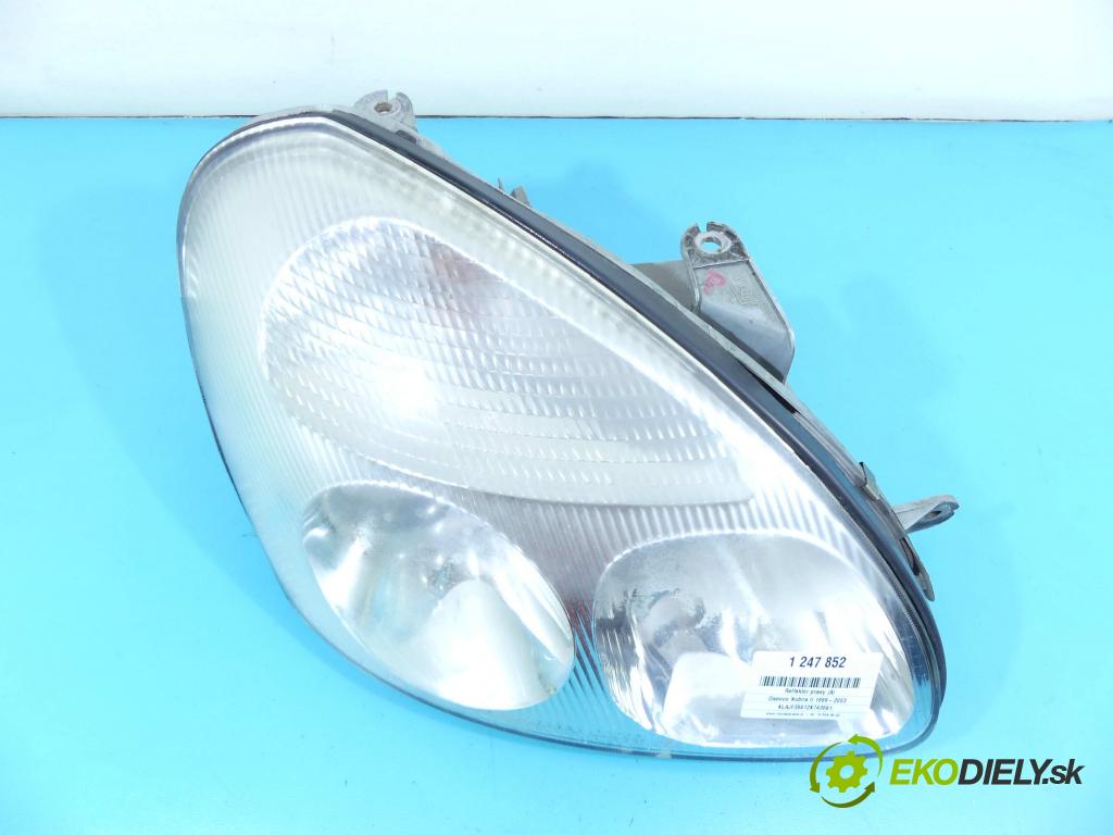 Daewoo Nubira II 1999-2003 1.6 16v 103 HP manual 76 kW 1598 cm3 5- Reflektor: pravý  (Pravé)