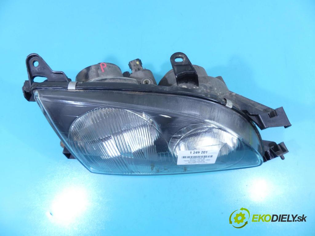 Toyota Avensis I T22 1997-2003 1.8 16v 110 HP manual 81 kW 1762 cm3 5- Reflektor: pravý  (Pravé)