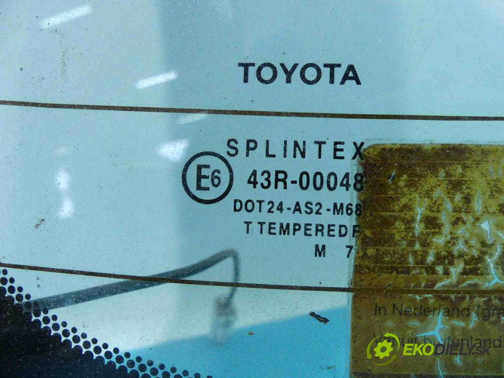 Toyota Avensis I T22 1997-2003 1.8 16v 110 hp manual 81 kW 1762 cm3 5- sklo zadní  (Okna zadní)