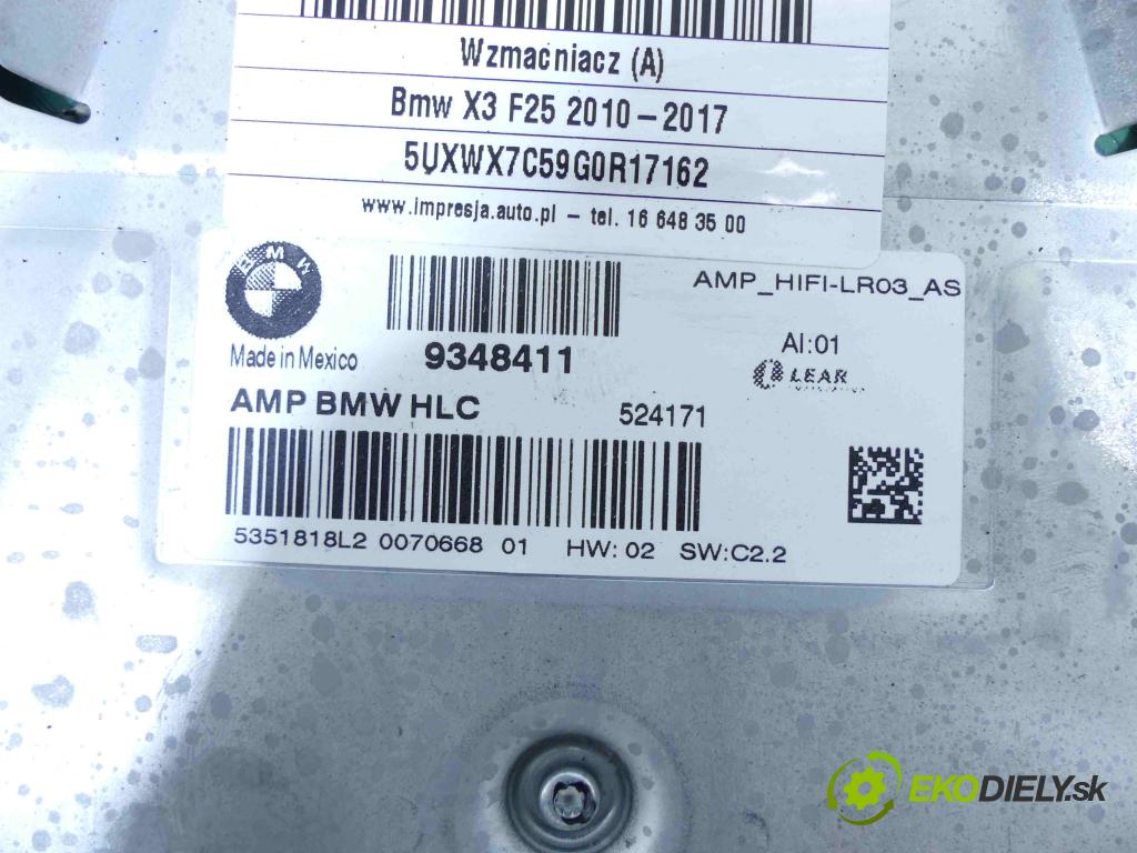 Bmw X3 F25 2010-2017 3.0 306KM automatic 225 kW 2979 cm3 5- Zesilovač: 9348411 (Zosilňovače)