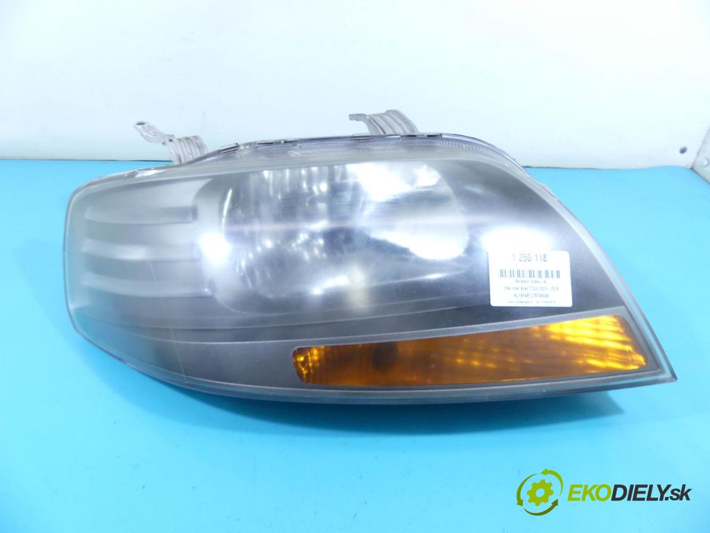 Chevrolet Aveo T200 2003-2008 1.4 16v 94 HP manual 69 kW 1399 cm3 5- Reflektor: pravý  (Pravé)