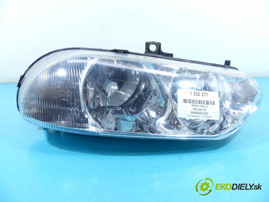 Alfa romeo 156 2.0 16v 155 HP manual 114 kW 1970 cm3 4- Reflektor: pravý  (Pravé)