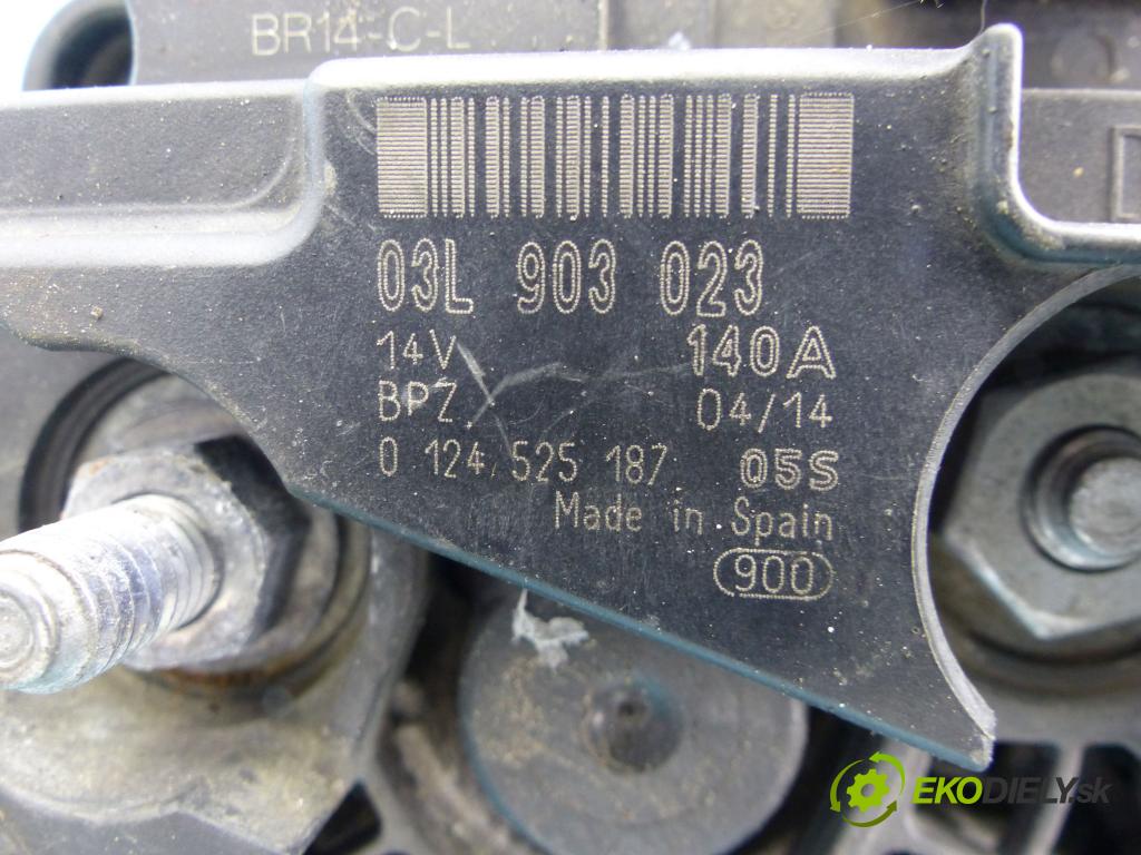 Vw Touran I 2003-2015 2.0 tdi 177 hp automatic 130 kW 1968 cm3 5- Alternator 03L903023 (Alternátory)