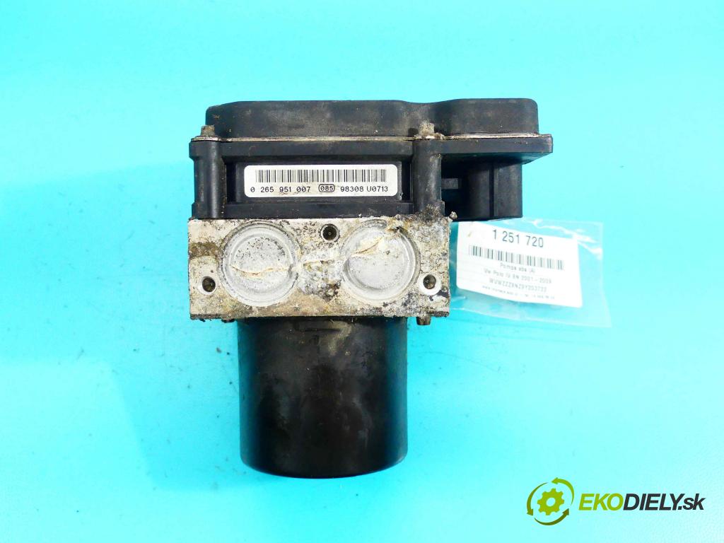 Vw Polo IV 9N 2001-2009 1.2 6v 60 HP manual 44 kW 1198 cm3 3- čerpadlo abs 0265951007 (Pumpy ABS)