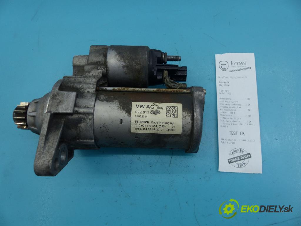 Vw Golf VII 2012-2020 1.4 tsi 122 HP manual 90 kW 1395 cm3 5- štartér 0001179514 (Štartéry)