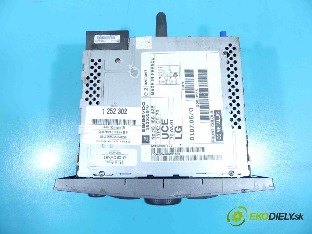 Opel Zafira B 2005-2014 1.9 cdti 101 HP manual 74 kW 1910 cm3 5- Radio originál 13188465