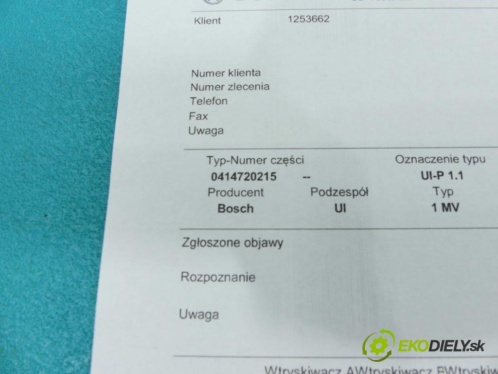 Vw Golf V 2003-2009 1.9 tdi 105 HP manual 77 kW 1896 cm3 5- vstrekovacie čerpadlo 0414720215 (Vstrekovače)
