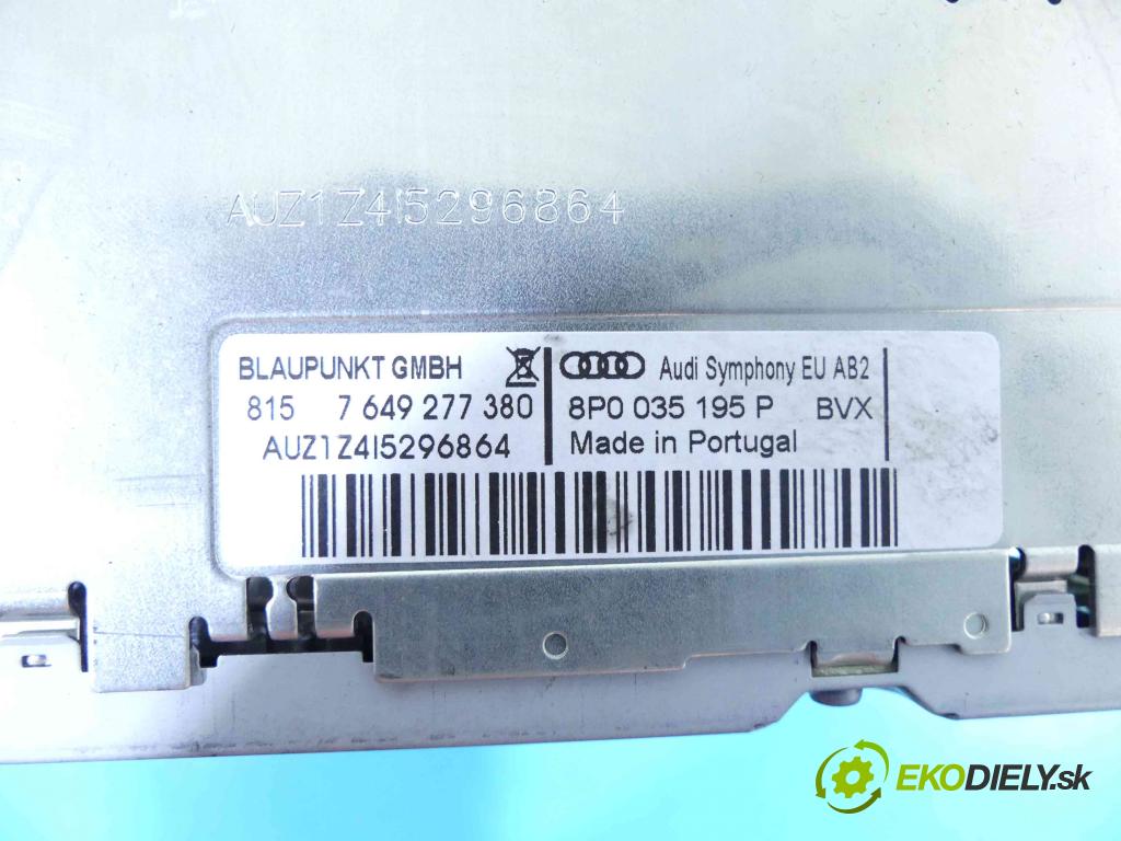 Audi A3 8P 2003-2012 1.8 TFSI 160 HP manual 118 kW 1798 cm3 5- Radio továreň: 8P0035195P