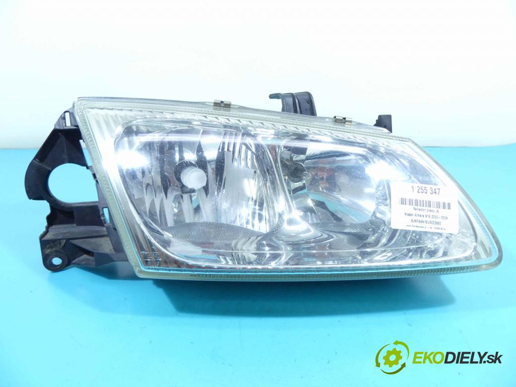 Nissan Almera N16 2000-2006 1.5 16v 90 HP manual 66 kW 1498 cm3 5- Reflektor: pravý 89003330 (Pravé)