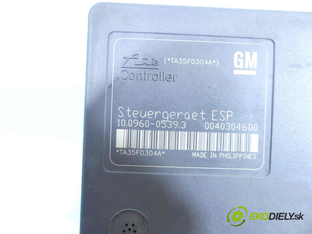 Opel Zafira B 2005-2014 1.9 cdti 101 HP manual 74 kW 1910 cm3 5- čerpadlo abs 100960-05393 (Pumpy ABS)