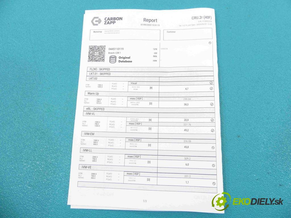 Opel Zafira B 2005-2014 1.9 cdti 101 HP manual 74 kW 1910 cm3 5- vstrek 0445110119 (Vstrekovače)