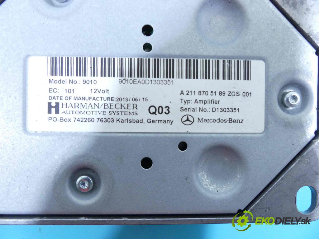 Mercedes CLS II C218 2010-2018 3.0 cdi 265KM automatic 195 kW 2987 cm3 4- Zesilovač: A2118705189 (Zosilňovače)