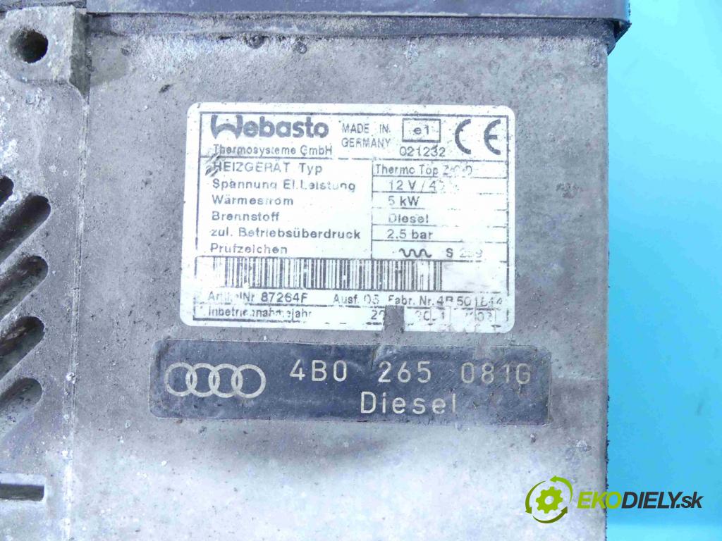 Audi A6 C5 1997-2004 2.5 tdi 150 HP automatic 110 kW 2496 cm3 5- Webasto 4B0265081G (Webasto)