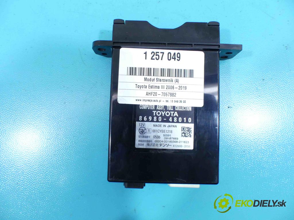 Toyota Estima III 2006-2019 2.4 vvti 170 HP automatic 125 kW 2399 cm3 5- modul riadiaca jednotka 86980-48010 (Ostatné)