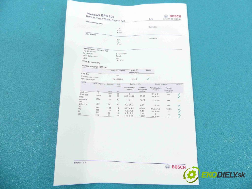 Mercedes CLS II C218 2010-2018 3.0 cdi 265KM automatic 195 kW 2987 cm3 4- vstrek 0445116026 (Vstrekovače)