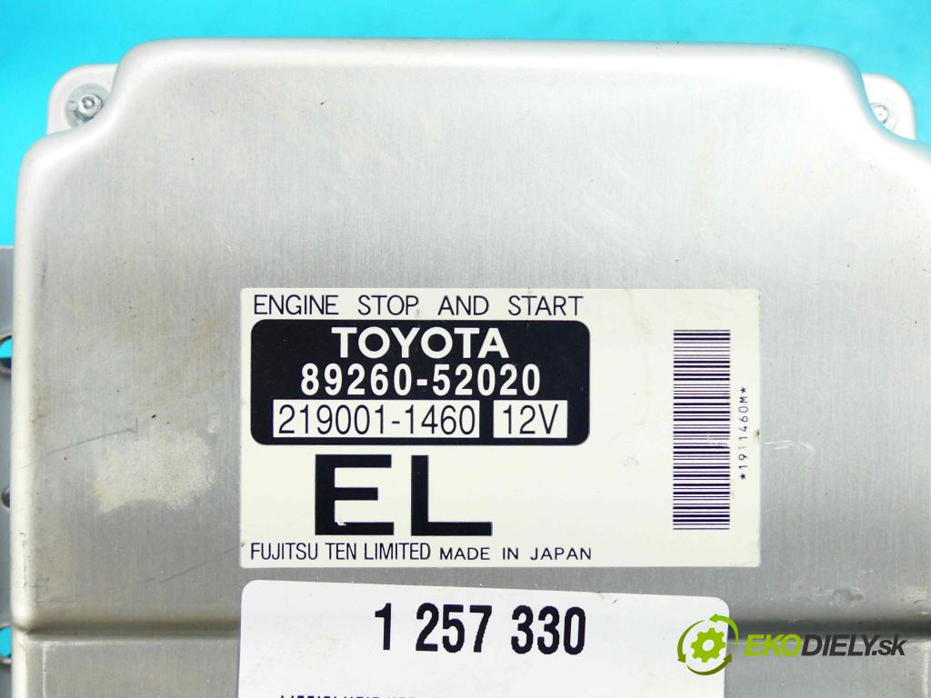 Toyota Urban Cruiser 1.3 vvti 101 HP manual 74 kW 1329 cm3 5- modul riadiaca jednotka 89260-52020 (Ostatné)