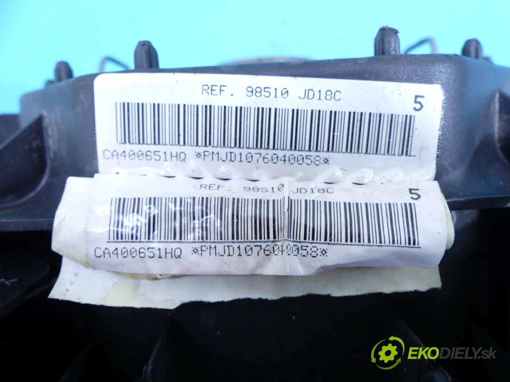 Nissan Qashqai J10 2006-2013 1.5 dci 106 HP manual 78 kW 1461 cm3 5- kokpit,pristrojová doska rozdeľovacia 98510JD18C