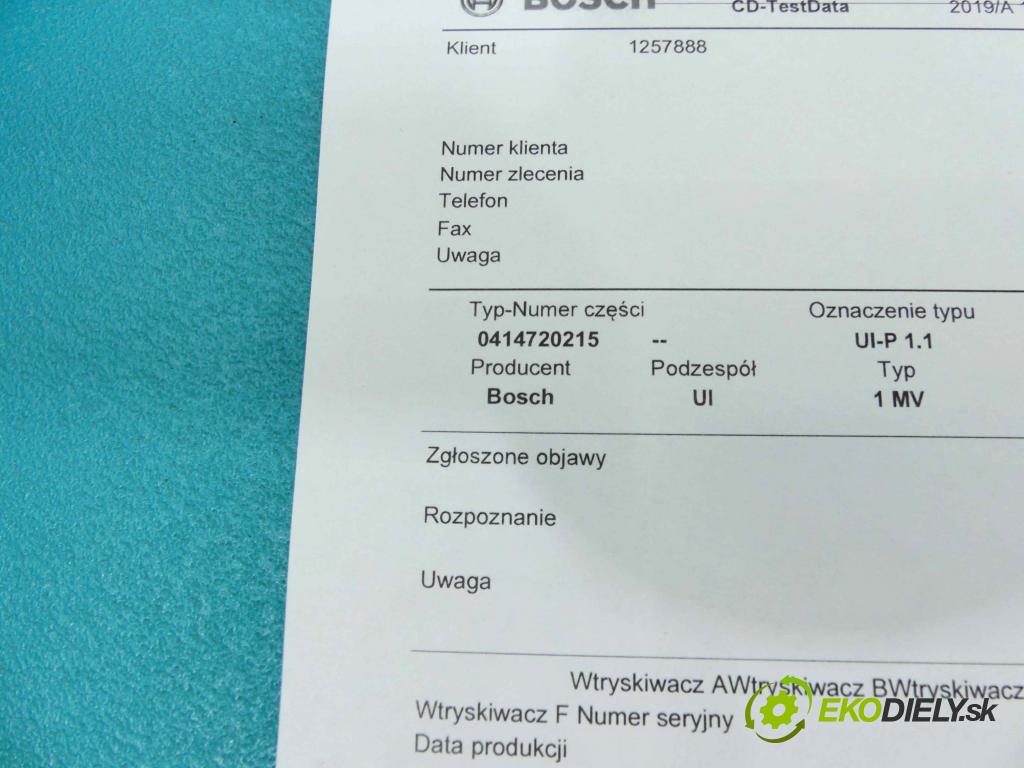 Seat Cordoba II 6L 2002-2008 1.9 tdi 101 HP manual 74 kW 1896 cm3 4- vstrekovacie čerpadlo 0414720215 (Vstrekovače)