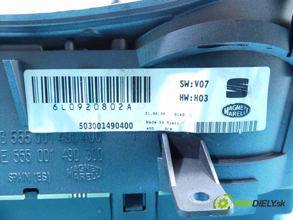 Seat Cordoba II 6L 2002-2008 1.9 tdi 101 HP manual 74 kW 1896 cm3 4- prístrojovka/ budíky 6L0920802A (Prístrojové dosky, displeje)