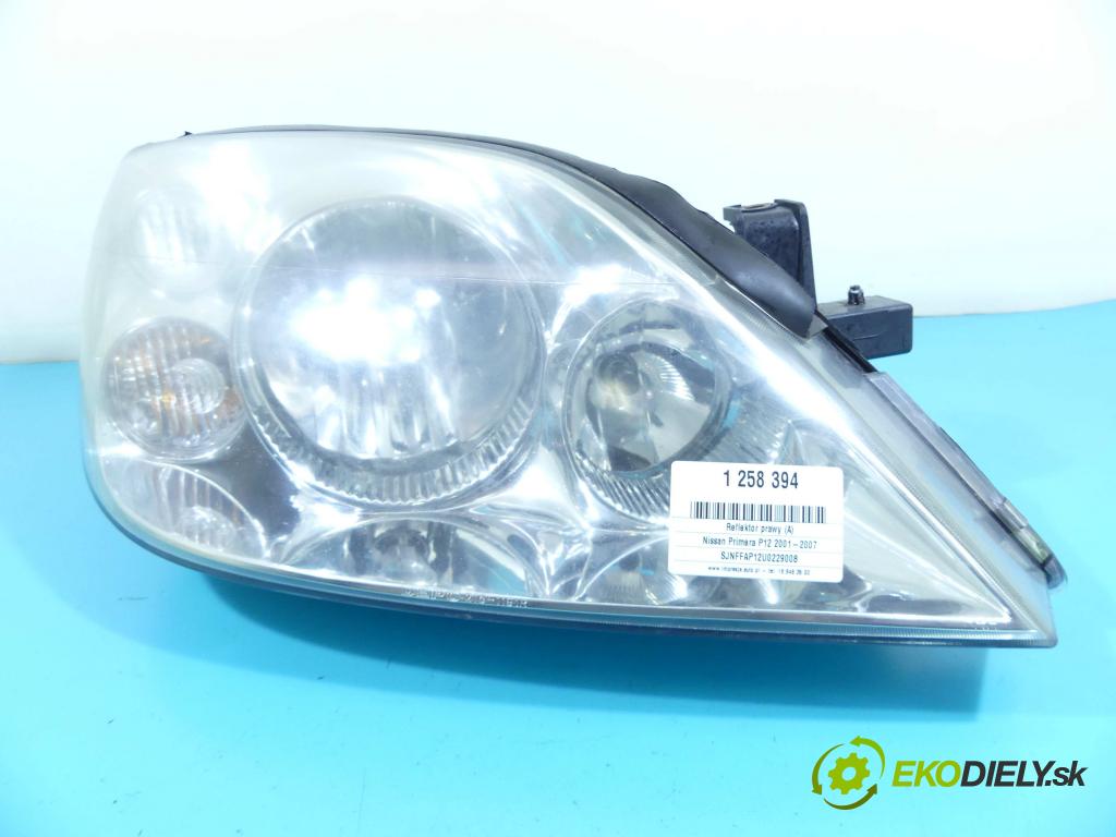 Nissan Primera P12 2001-2007 1.9 dci 120 HP manual 88 kW 1870 cm3 5- Reflektor: pravý  (Pravé)
