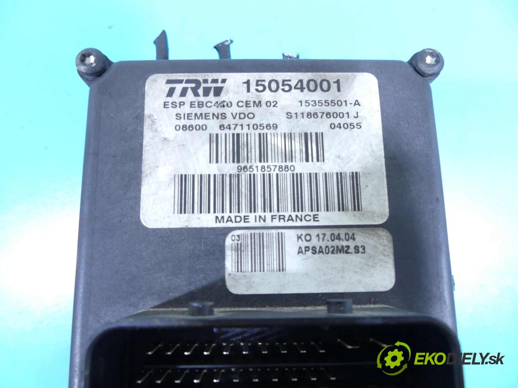 Peugeot 407 2.0 hdi 136 HP manual 100 kW 1997 cm3 4- čerpadlo abs 15054001 (Pumpy ABS)