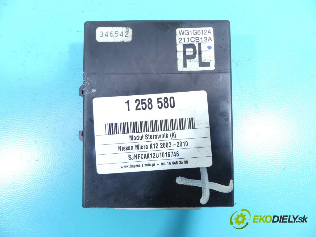 Nissan Micra K12 2003-2010 1.4 16v 88 HP manual 65 kW 1386 cm3 5- modul riadiaca jednotka 211CB13A (Ostatné)