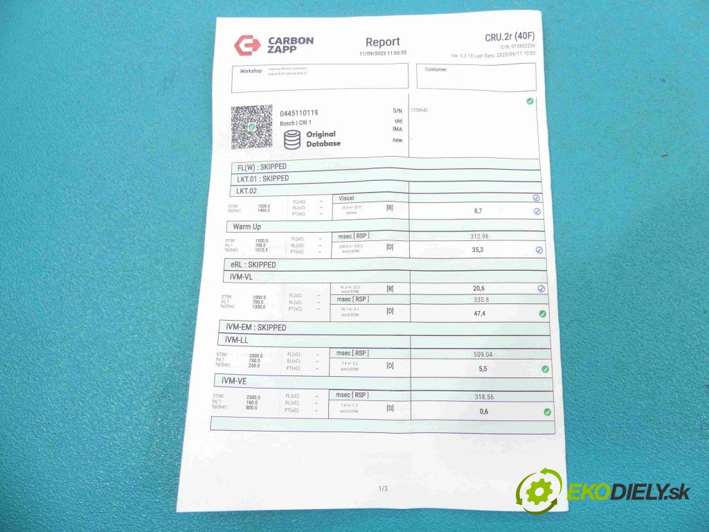 Fiat Doblo I 2001-2010 1.9 jtd 105 HP manual 77 kW 1910 cm3 5- vstrek 0445110119 (Vstrekovače)
