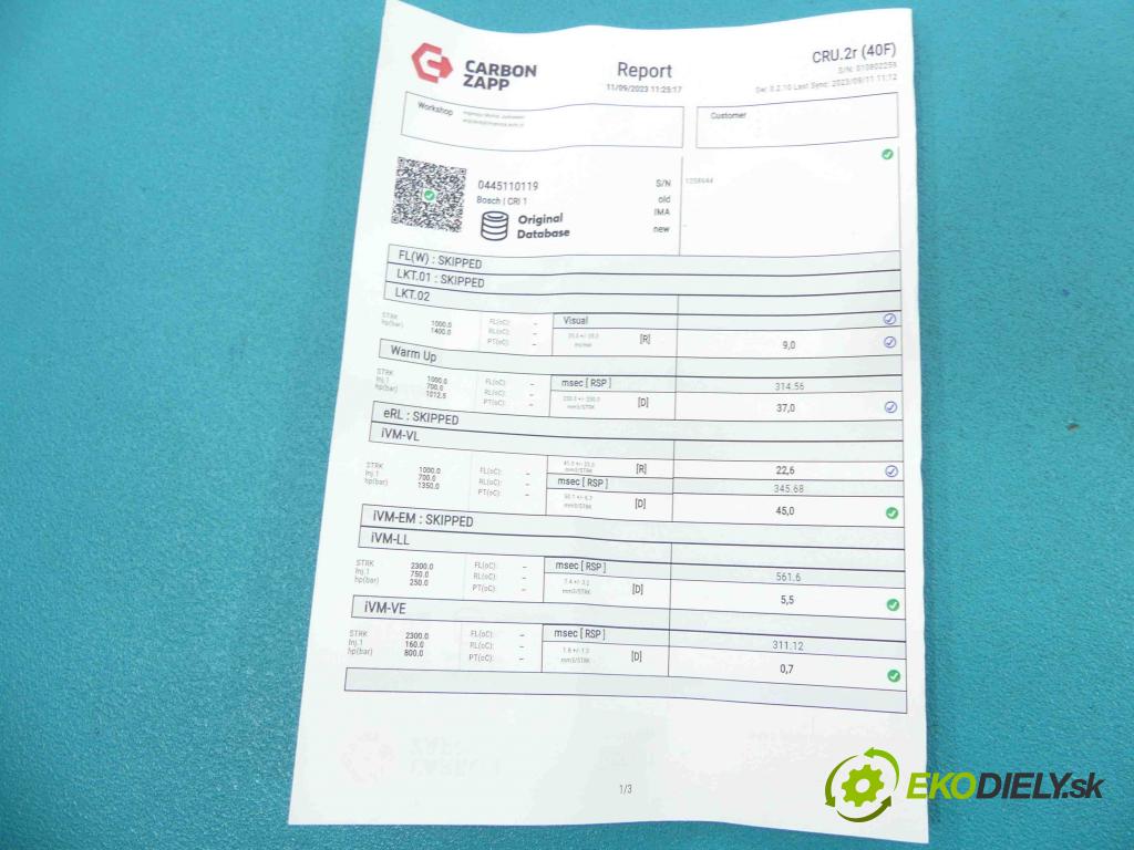 Fiat Doblo I 2001-2010 1.9 jtd 105 HP manual 77 kW 1910 cm3 5- vstrek 0445110119 (Vstrekovače)